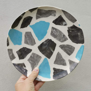 blue / grey terrazzo serving plate