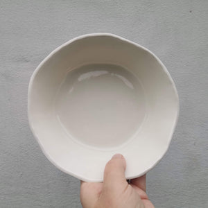 glossy white bowl